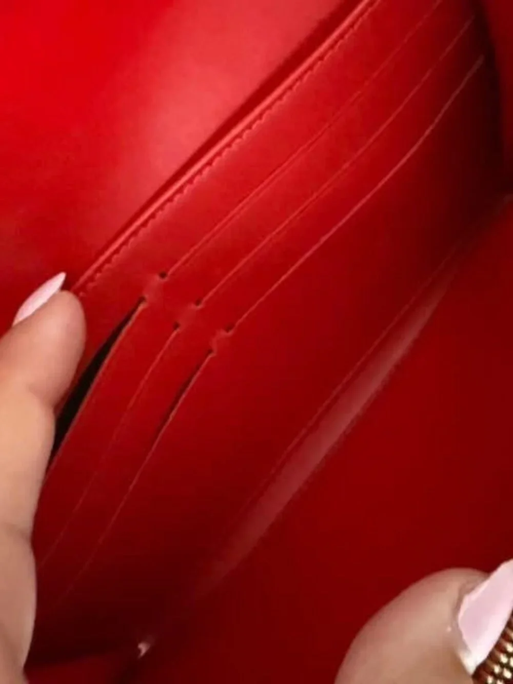 Louis Vuitton Portefeuille Louise Wallet M64550 Red Patent Leather Gold LV
